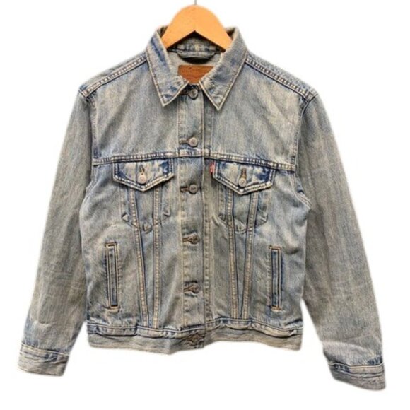 Levi's Denim Trucker Jacket Women’s Blue Light Wash 100% Cotton Size XS - Picture 1 of 11
